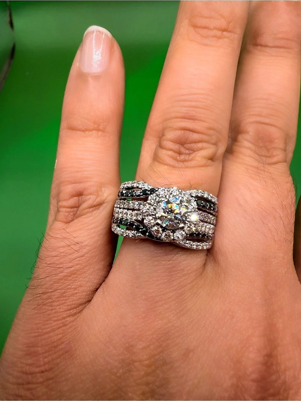 14l White Gold 1.75 Ctw Lab & Natural Diamond Wedding Set Size 9.25